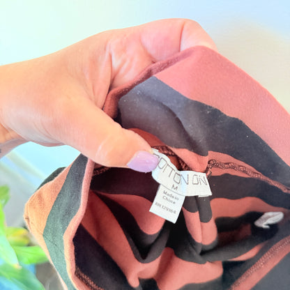 Cotton On Womens Striped Tube Skirt Rust Black - Size M