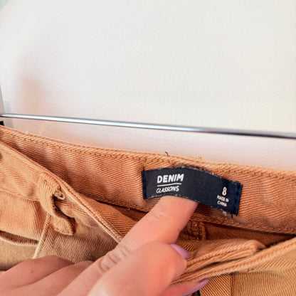 Glassons Womens Denim Skirt Tan - Size 8