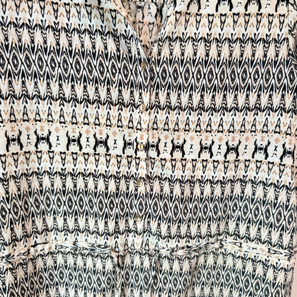 Spirit Geometric Print Button Front Shirt Dress - Size 12