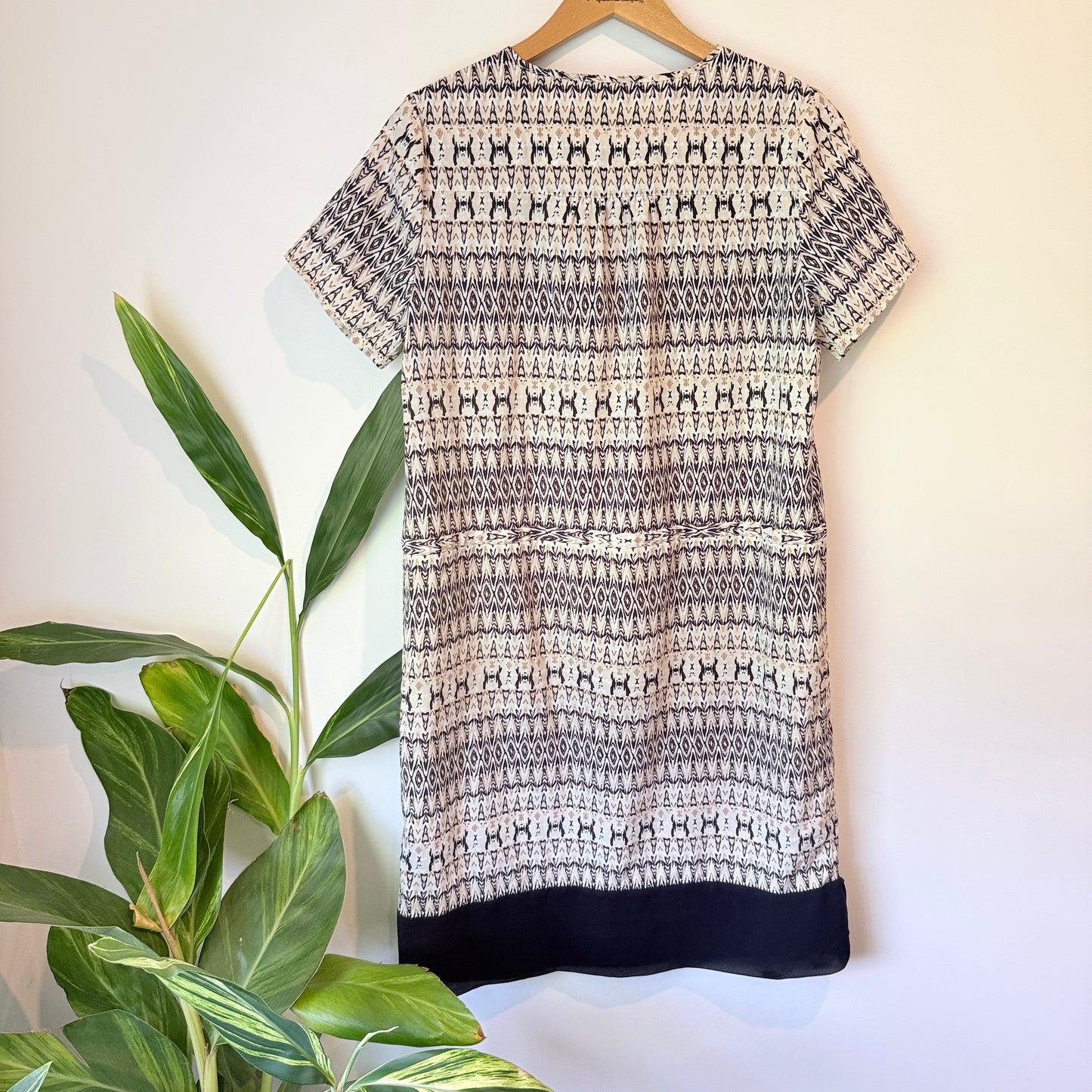 Spirit Geometric Print Button Front Shirt Dress - Size 12