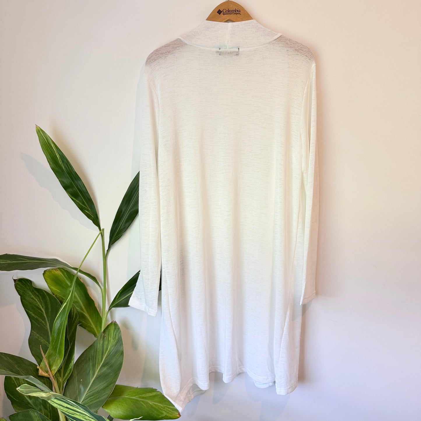 Mirrou Open Front Longline Cardigan White - Size L