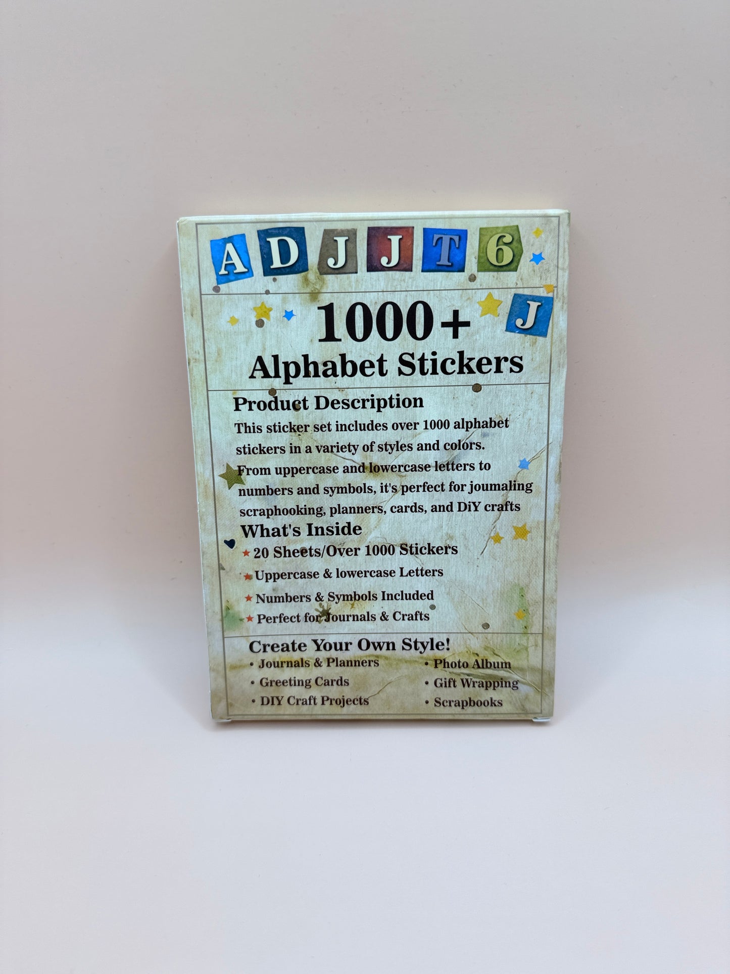 1000+ Alphabet Stickers 20 Sheets Craft Letter Sticker Set