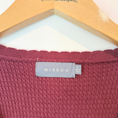 Mirrou Maroon Textured Knit Dress - Size L