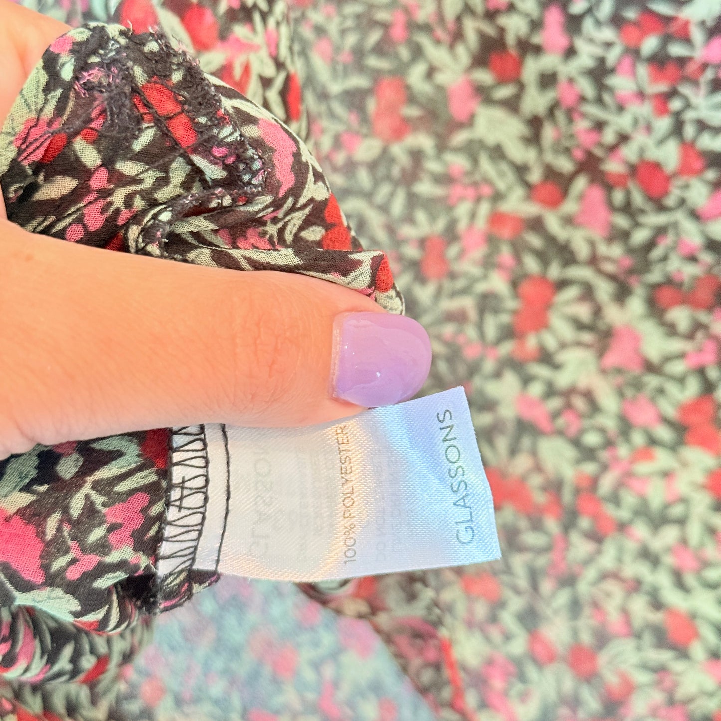 Glassons Floral Print Cowl Neck Cami Top Black - Size 16