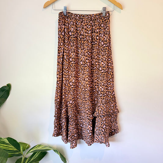 Stella + Gemma Leopard Print Tiered Skirt - Size 10