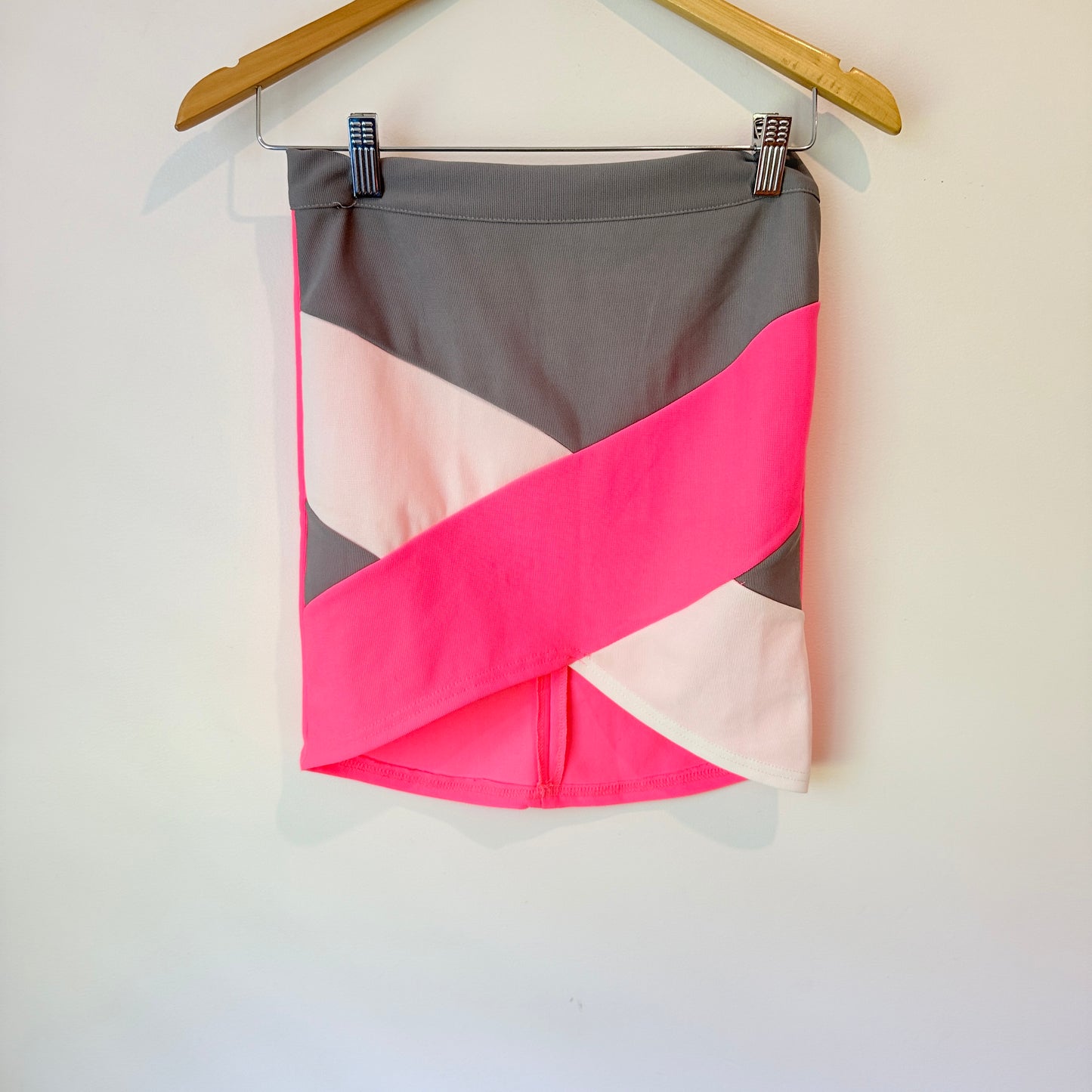 Paper Scissors Grey & Pink Color Block Mini Skirt - Size 10