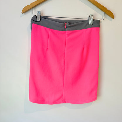 Paper Scissors Grey & Pink Color Block Mini Skirt - Size 10