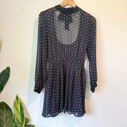 Cut Label Sheer Polka Dot Dress - 45cm U/Arm