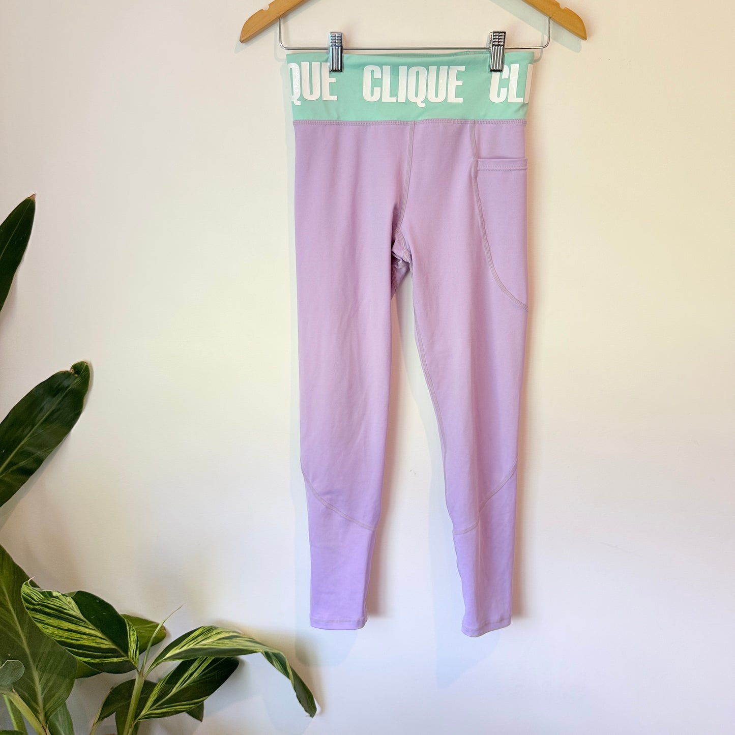 Clique Purple & Mint Green Compression Leggings - Size 10