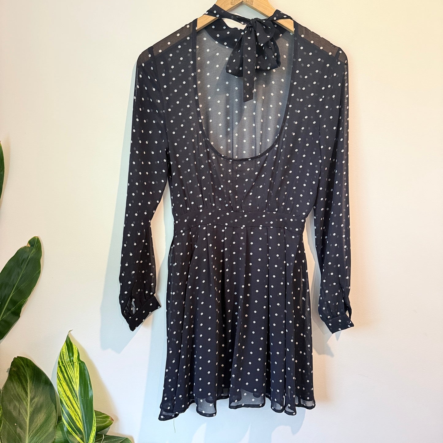 Cut Label Sheer Polka Dot Dress - 45cm U/Arm