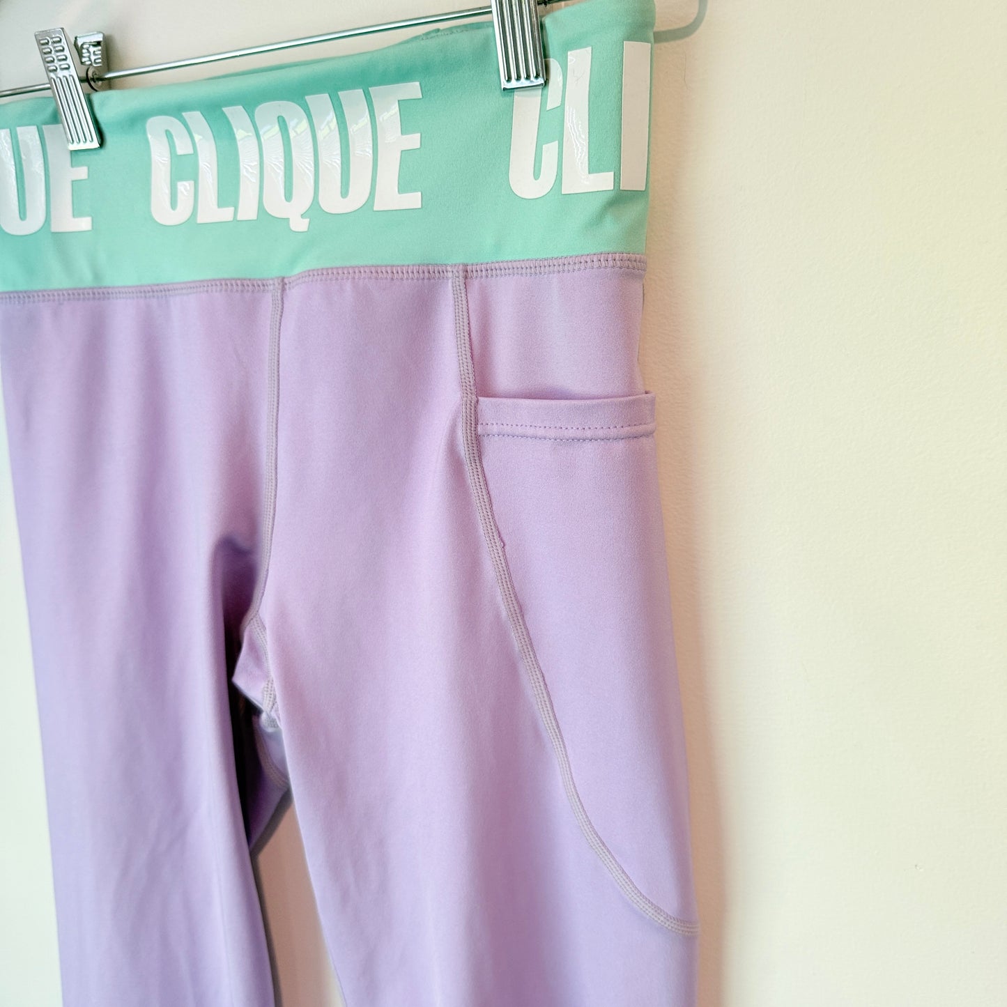 Clique Purple & Mint Green Compression Leggings - Size 10