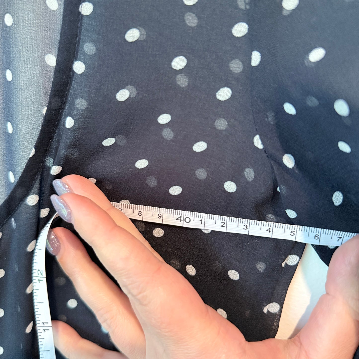 Cut Label Sheer Polka Dot Dress - 45cm U/Arm