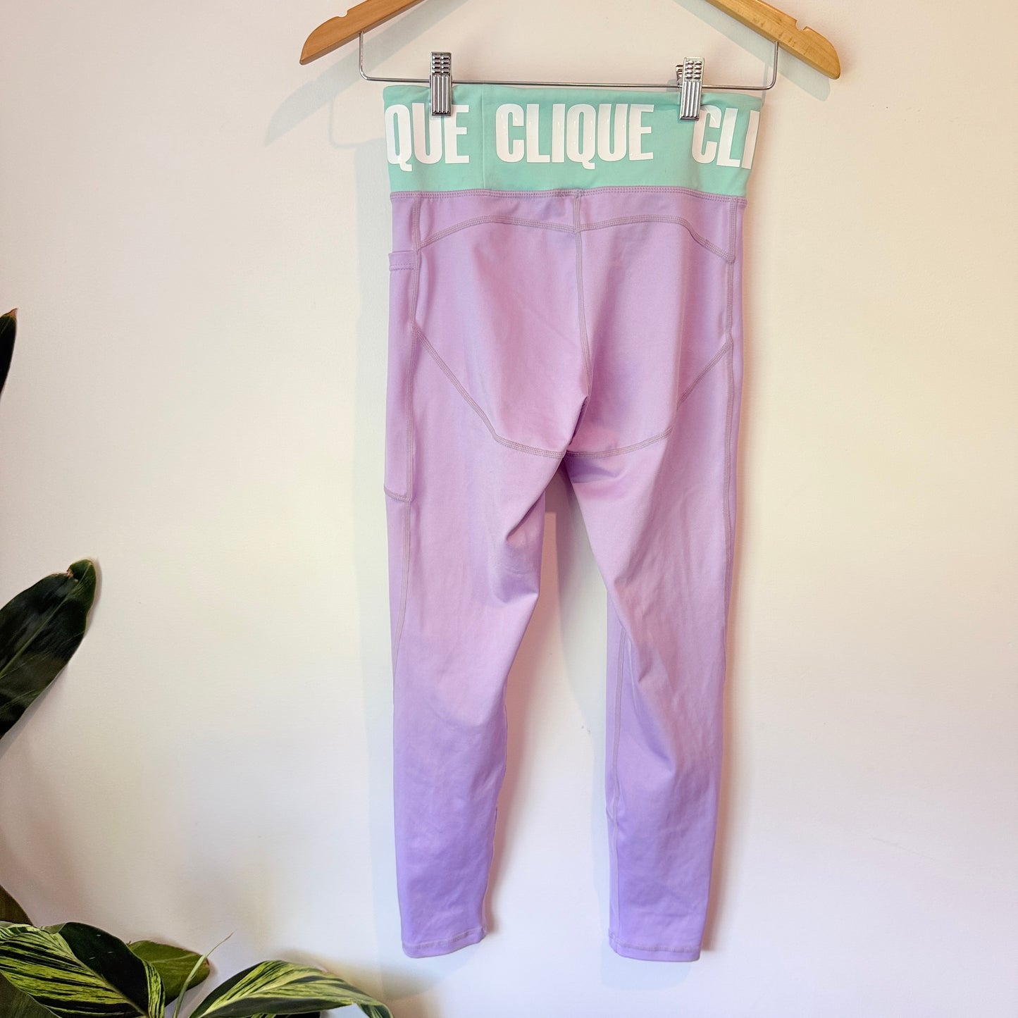 Clique Purple & Mint Green Compression Leggings - Size 10