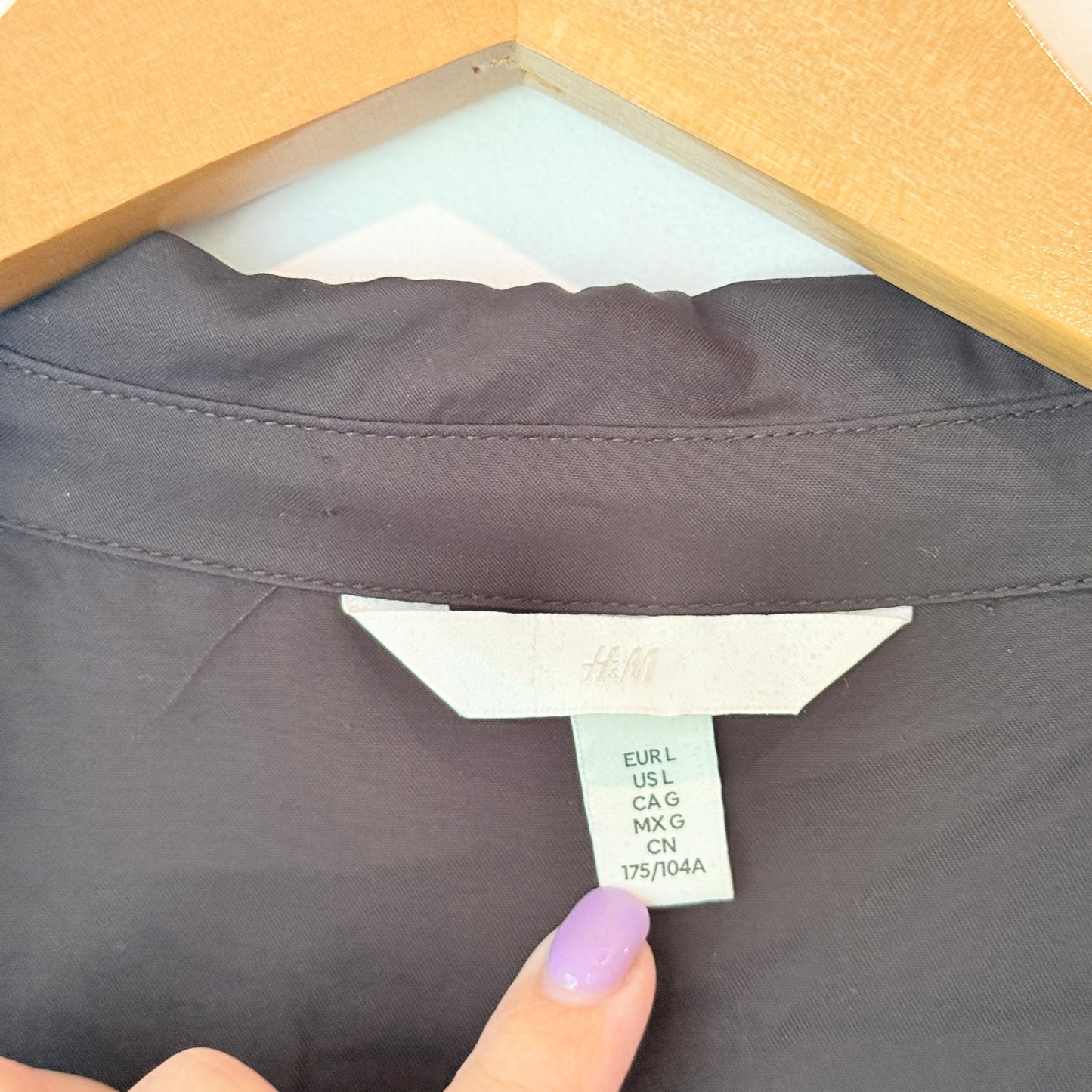 H&M Black Long Sleeve Wrap Dress - Size L