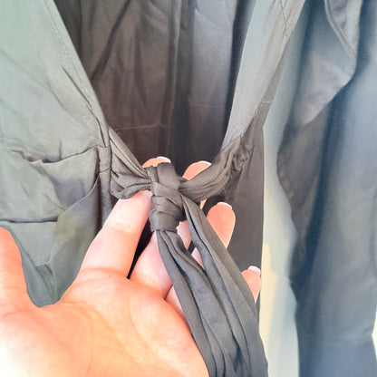 H&M Black Long Sleeve Wrap Dress - Size L