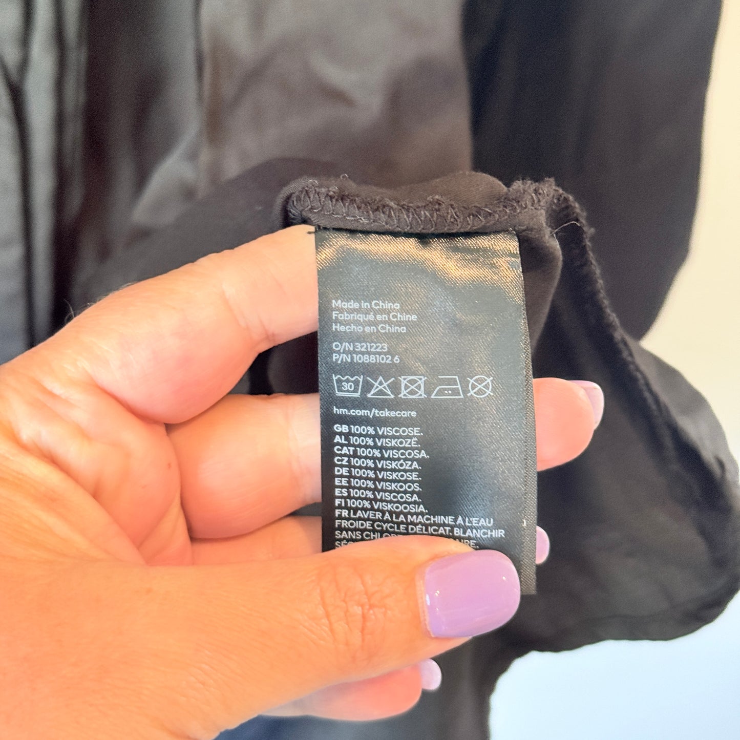 H&M Black Long Sleeve Wrap Dress - Size L