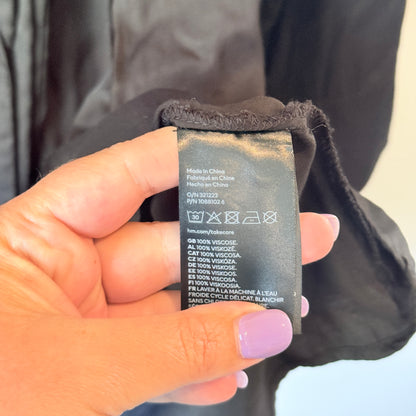 H&M Black Long Sleeve Wrap Dress - Size L