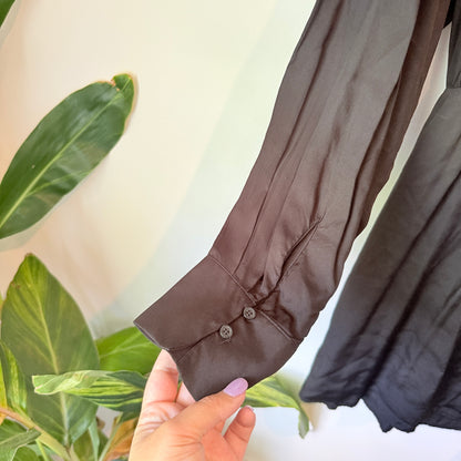 H&M Black Long Sleeve Wrap Dress - Size L