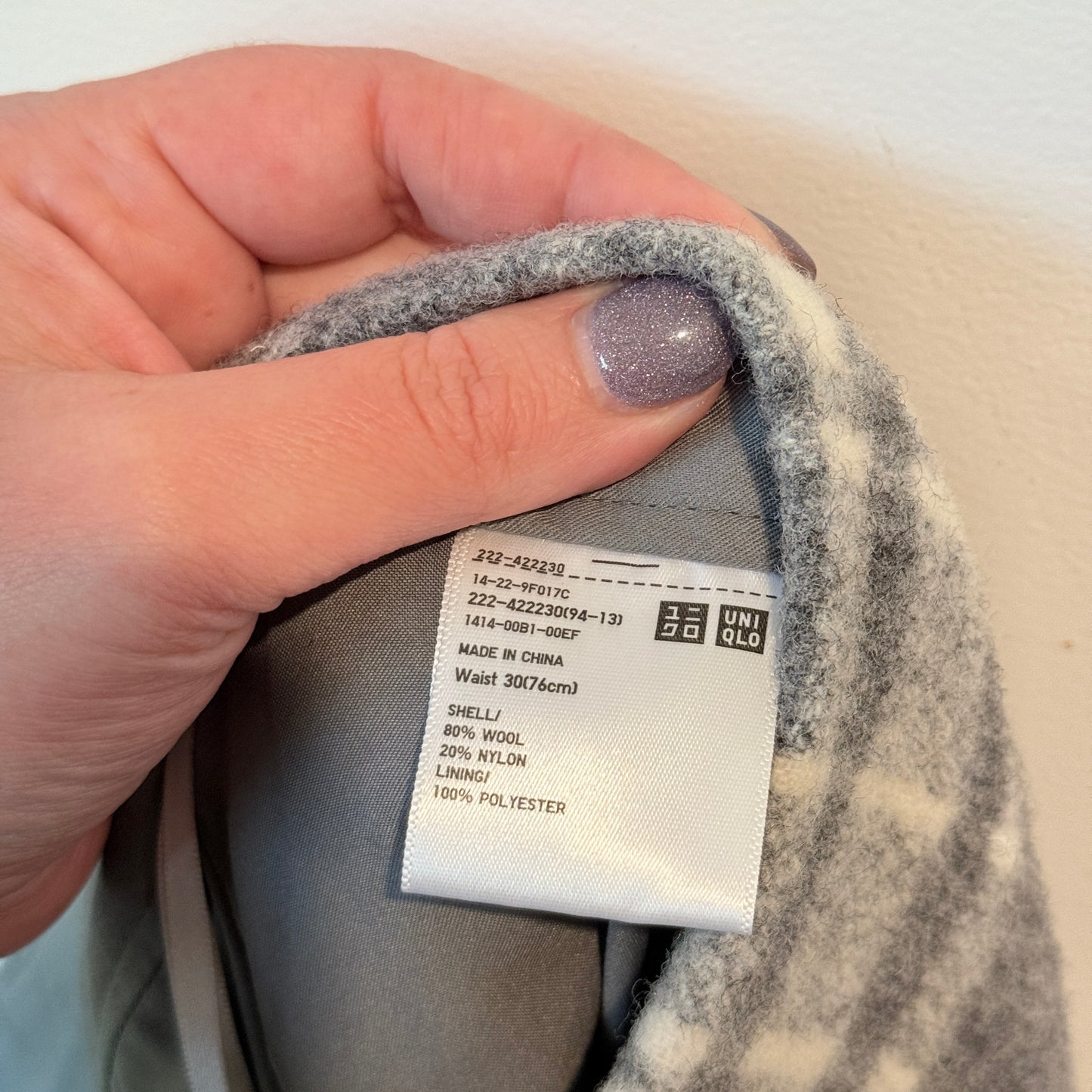 Uniqlo Size 30 (76cm Waist) Wool Skirt