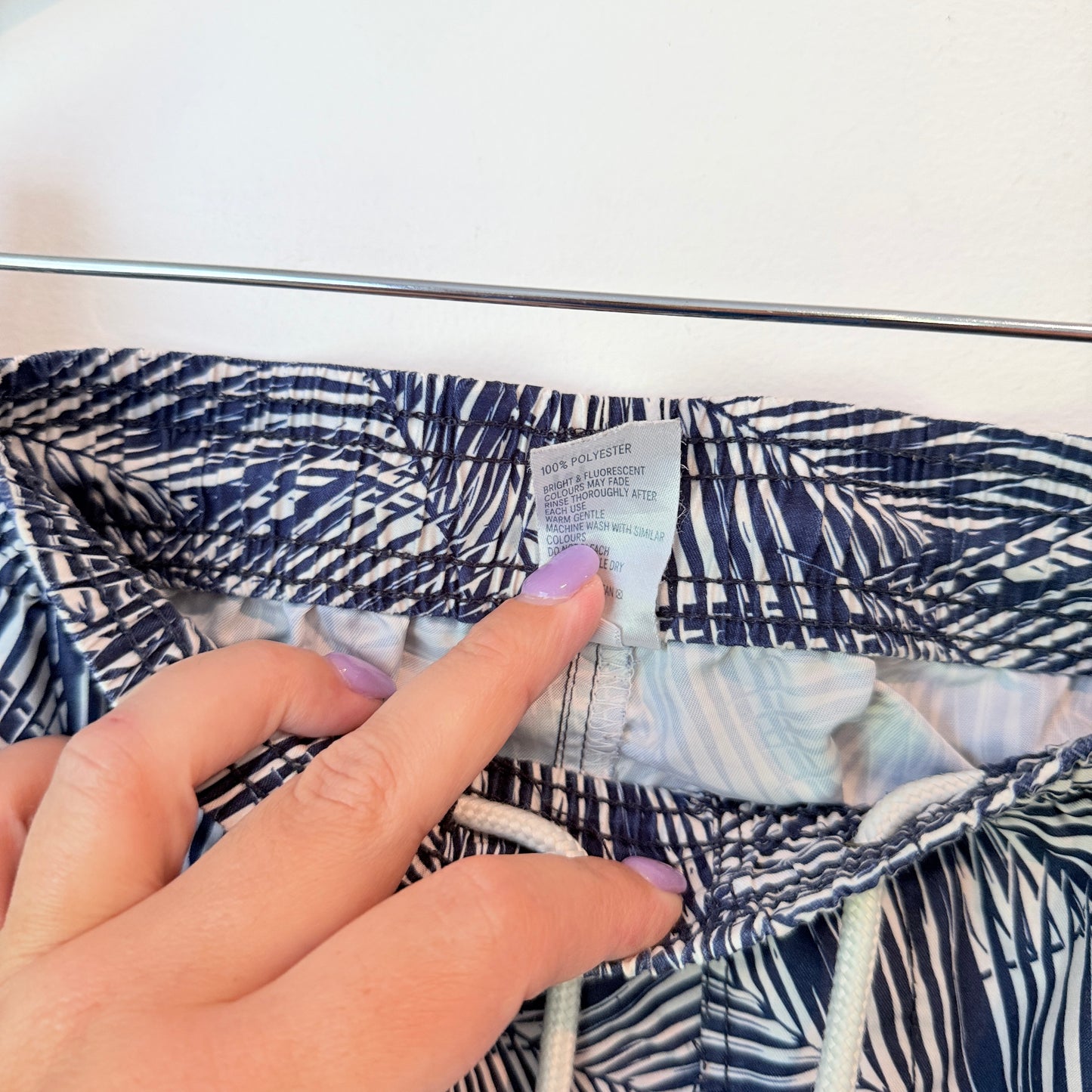 Anko Navy & White Palm Print Board Shorts - Size M