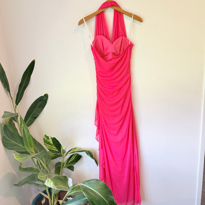 Betsy & Adam by Linda Bernell Halter Evening Gown – 39cm U/Arm