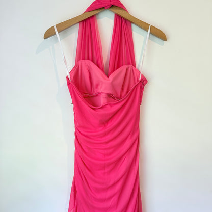 Betsy & Adam by Linda Bernell Halter Evening Gown – 39cm U/Arm