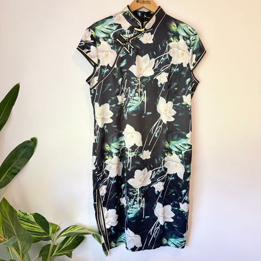 Unbranded Floral Cheongsam Style Dress - 50cm U/Arm