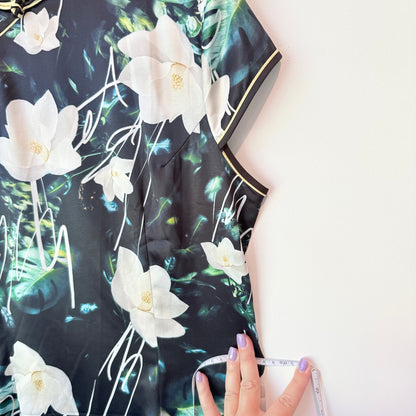 Unbranded Floral Cheongsam Style Dress - 50cm U/Arm