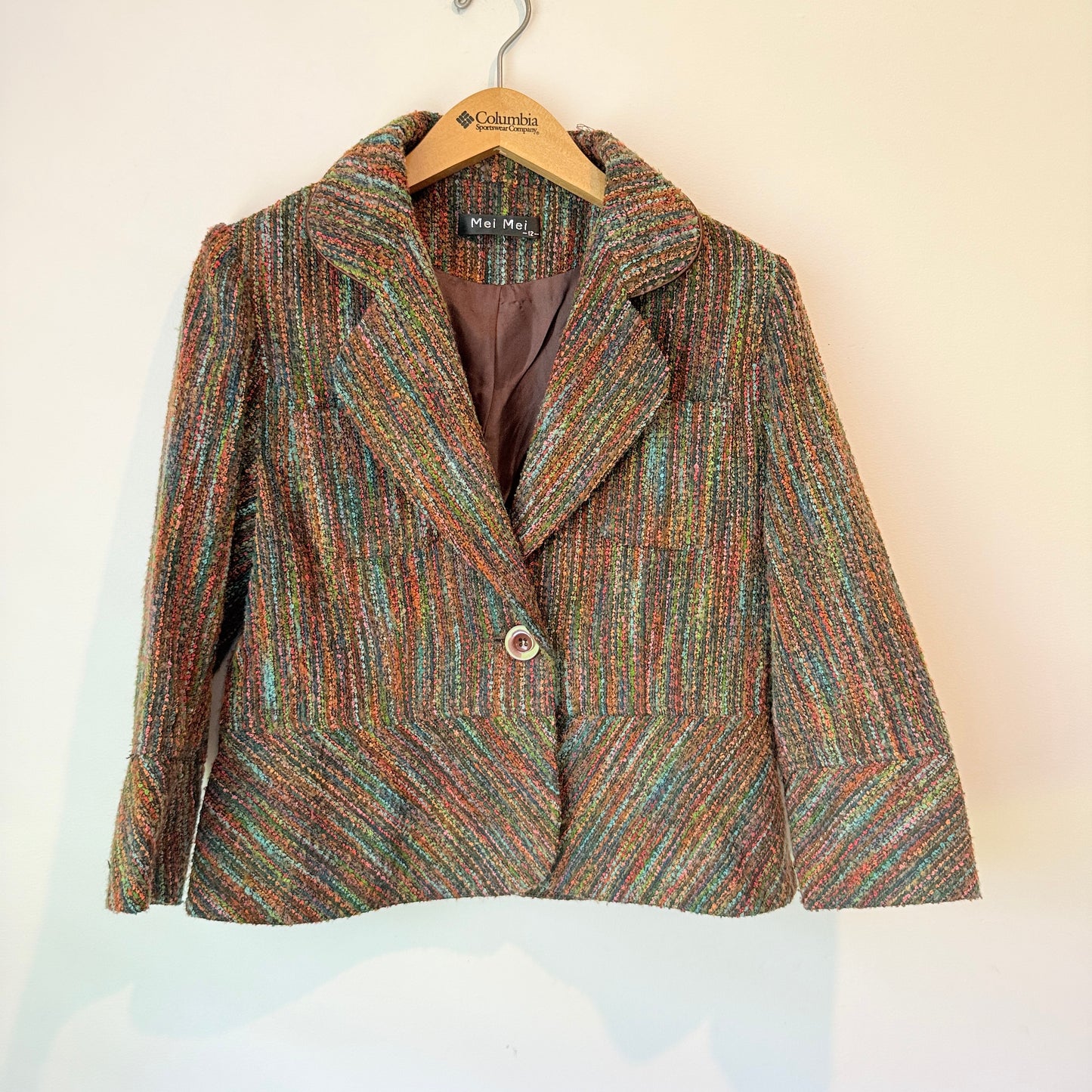Mei Mei Textured Tweed Style Jacket – Size 12