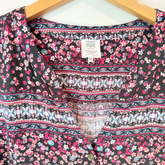 Rivers Floral Boho Tunic Dress – Size 12