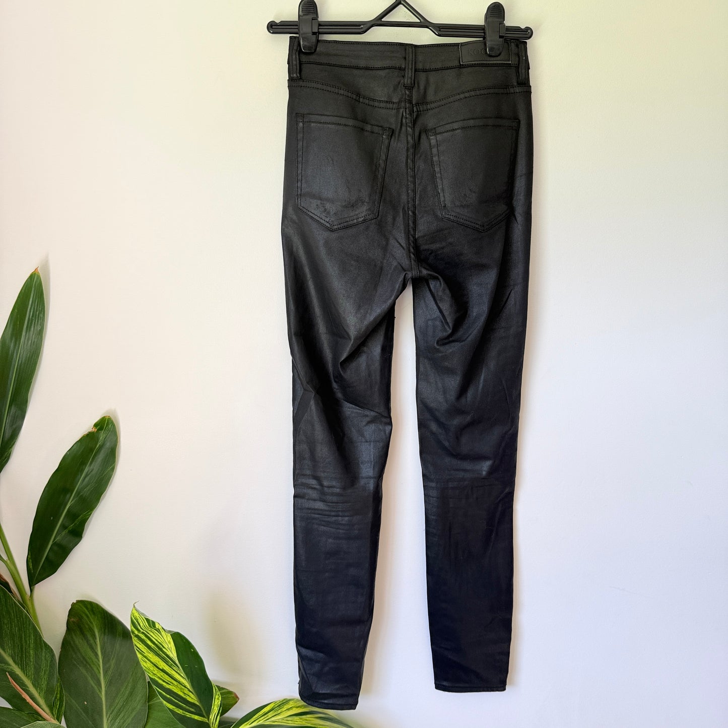 KOOKAI Coated Skinny Jeans Black - Size 36