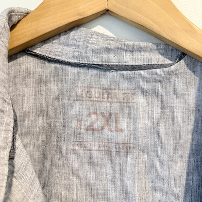 Light Grey Chambray Linen Shirt Size 2XL