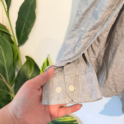 Light Grey Chambray Linen Shirt Size 2XL