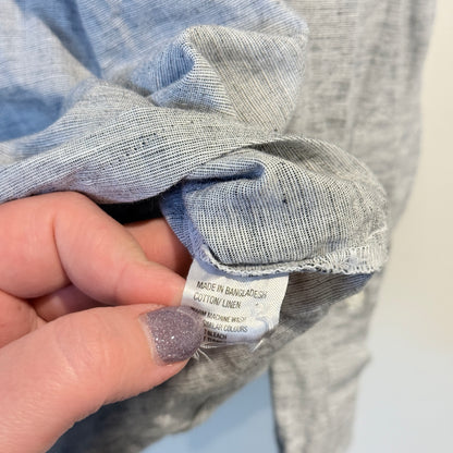 Light Grey Chambray Linen Shirt Size 2XL