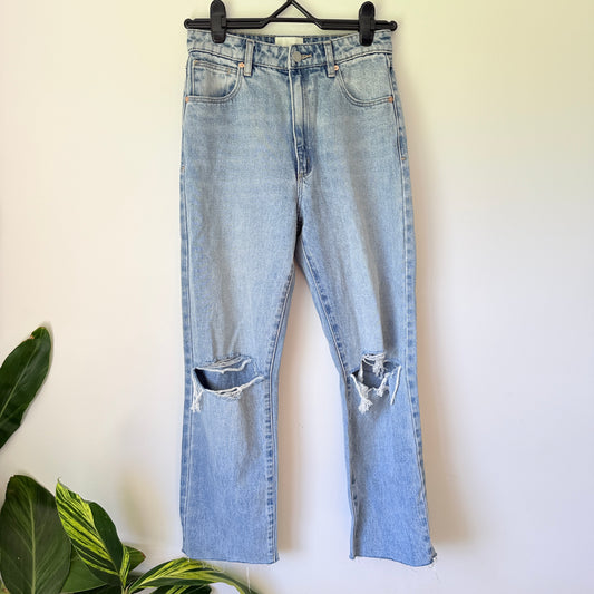 Abrand Jeans Light Wash Distressed Venice Straight Jeans - Size 26