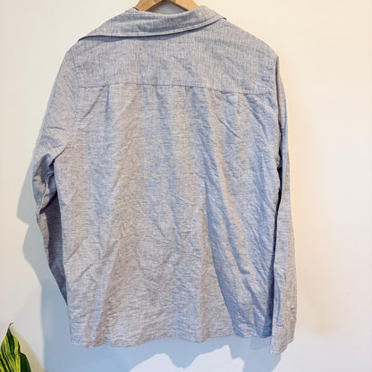 Light Grey Chambray Linen Shirt Size 2XL