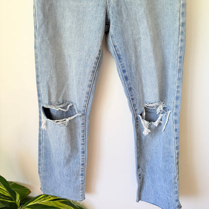 Abrand Jeans Light Wash Distressed Venice Straight Jeans - Size 26