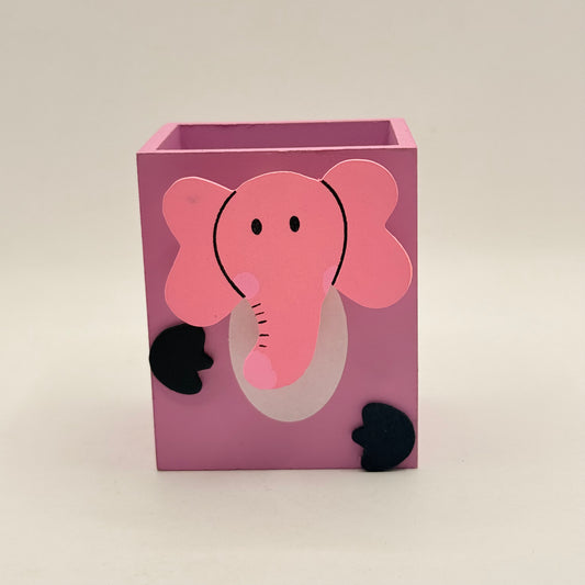 Wooden Animal Pen Holder with Note Clip