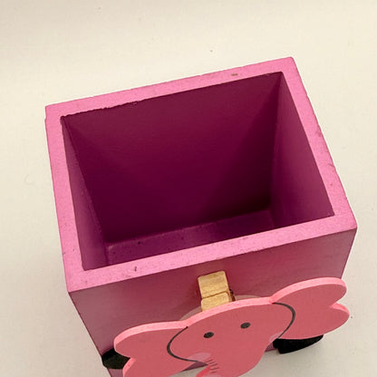 Wooden Animal Pen Holder with Note Clip