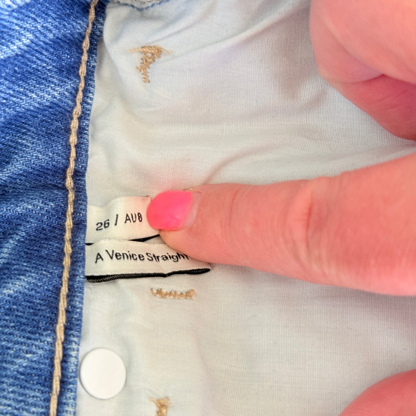 Abrand Jeans Light Wash Distressed Venice Straight Jeans - Size 26