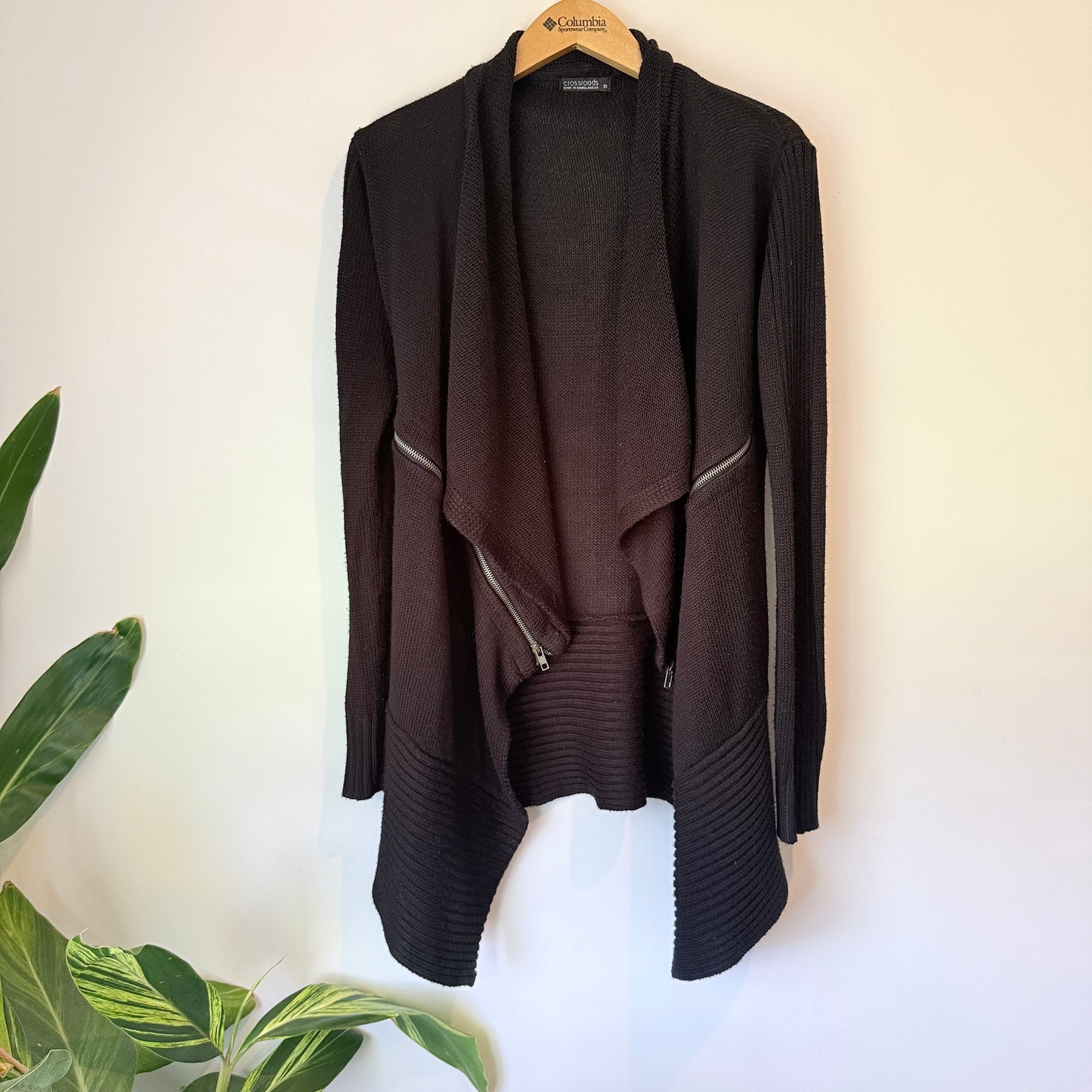 Crossroads Waterfall Cardigan – Black – Size 10