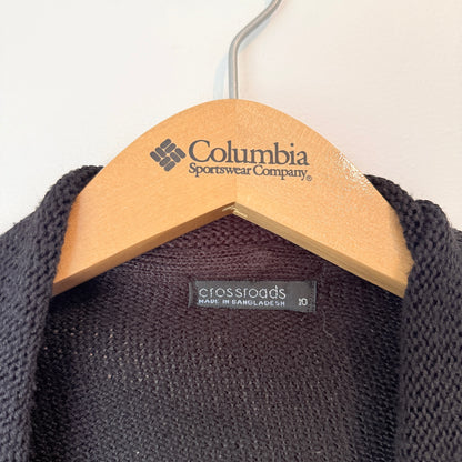 Crossroads Waterfall Cardigan – Black – Size 10