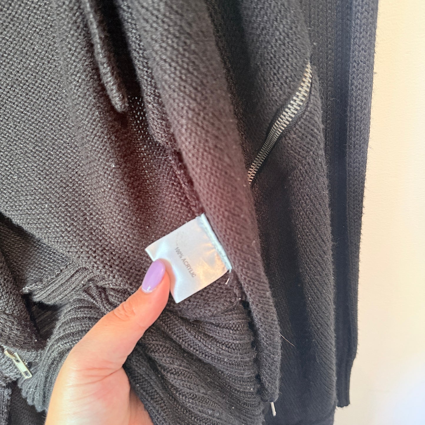 Crossroads Waterfall Cardigan – Black – Size 10