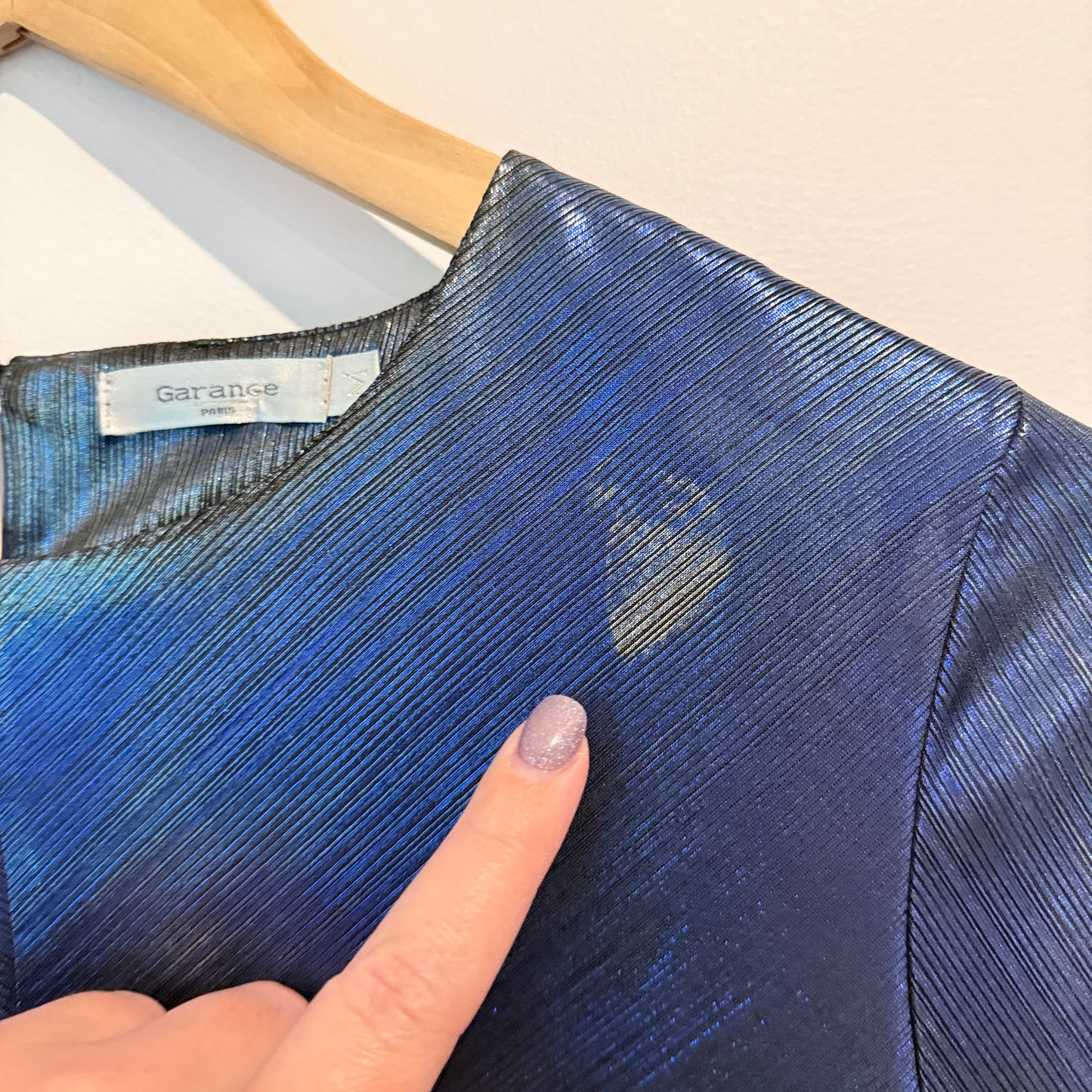 Garance M Metallic Blue Top