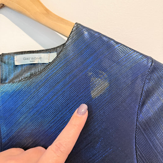 Garance M Metallic Blue Top