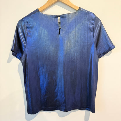Garance M Metallic Blue Top