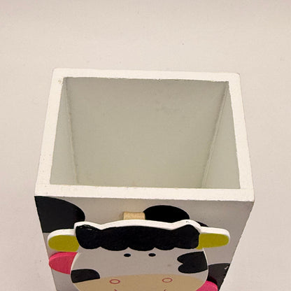 Wooden Animal Pen Holder with Note Clip