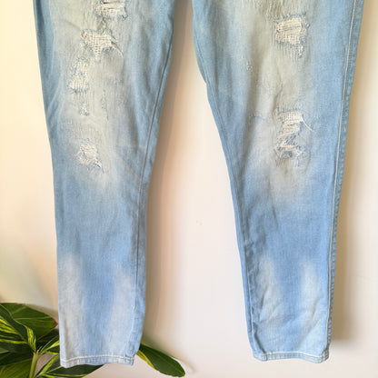Jeanswest Light Wash Distressed Slim Boyfriend Jeans - Size 10