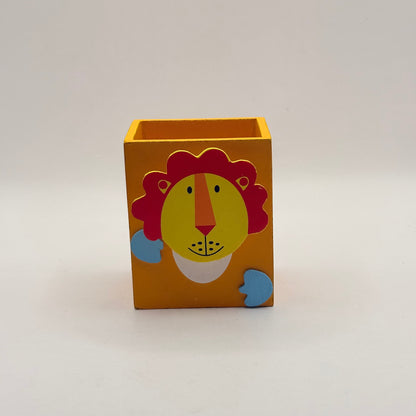 Wooden Animal Pen Holder with Note Clip