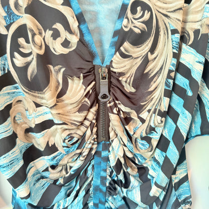 Unknown Brand Lace Panel Zip Front Top - 55cm U/Arm
